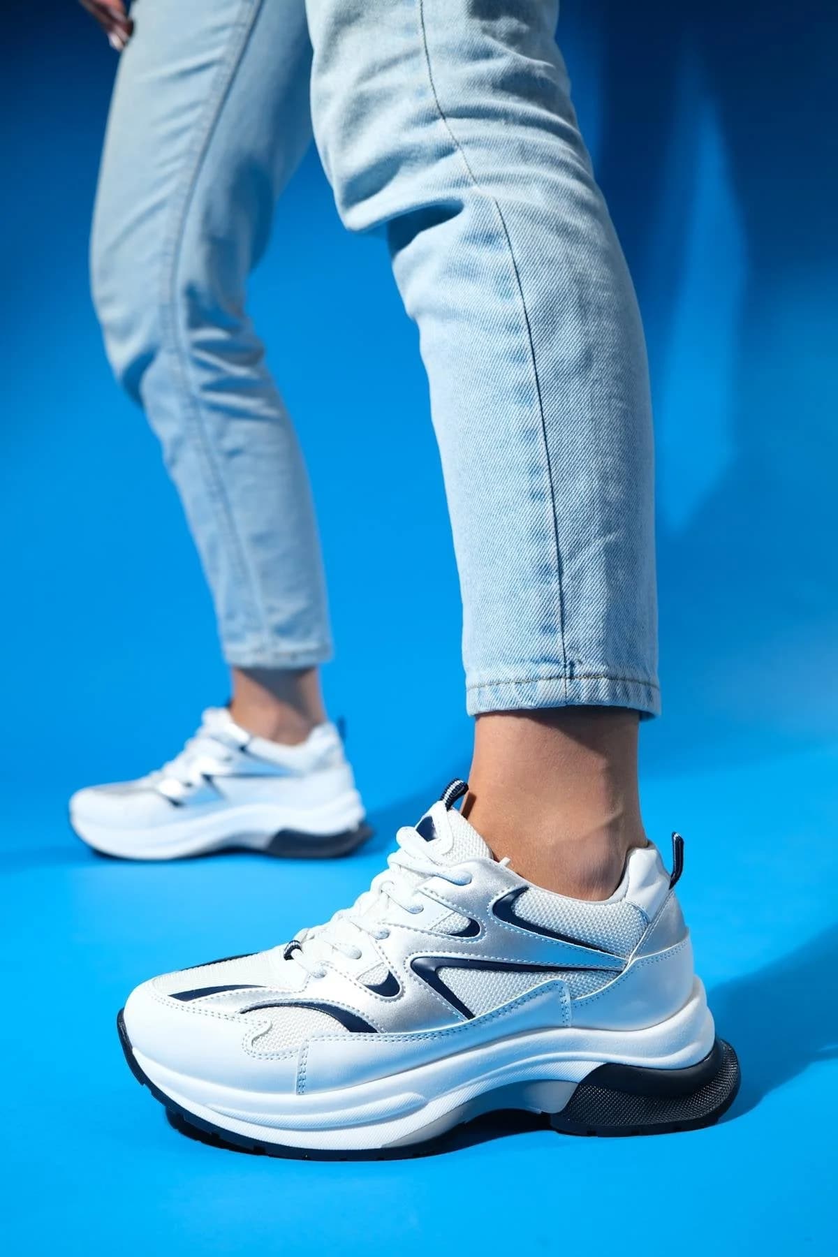 Buren - White Grey Platform Sneaker (Women)