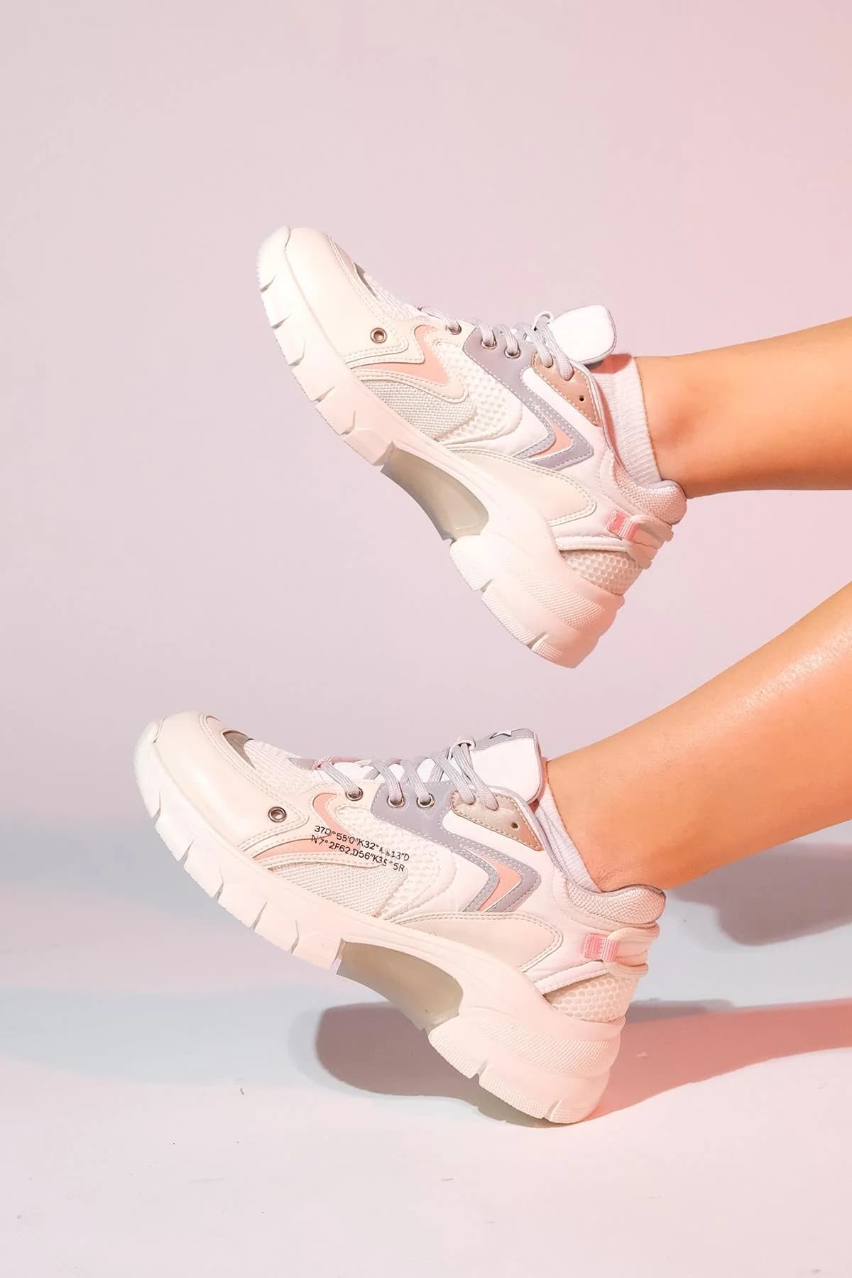 Duja - Beige Gray Multi Chunky Sole Sport Sneaker (Women)
