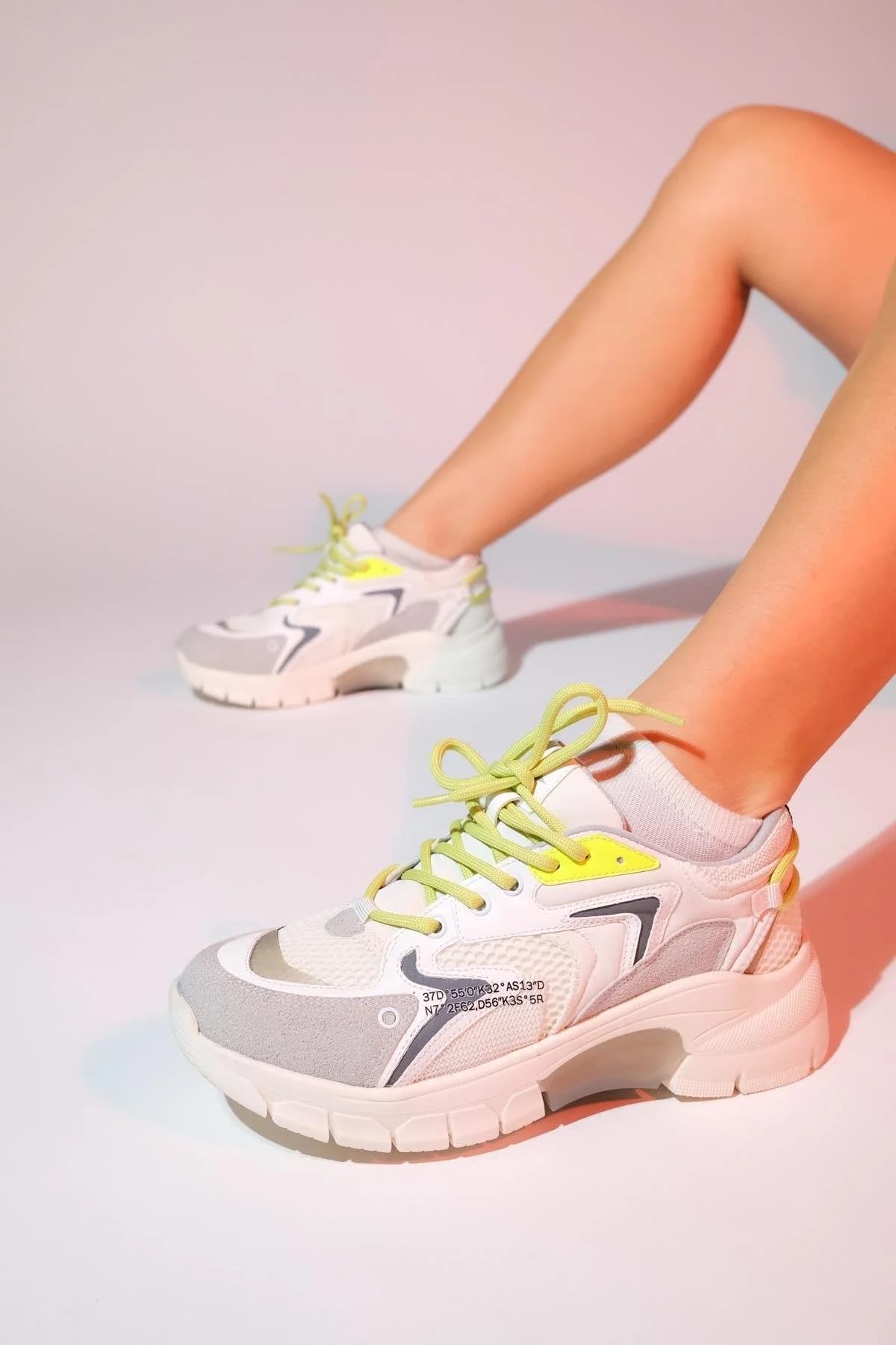 Duja - Ice Green Multi Mesh Thick Sole Sport Sneakers (Women)