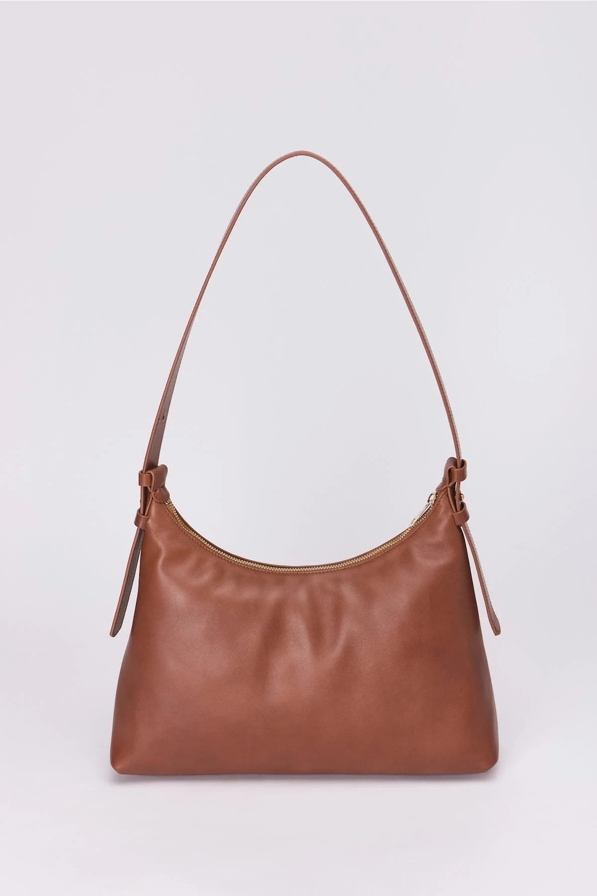 Elena Hobo Shoulder Bag - Cognac Brown Fw25-0009
