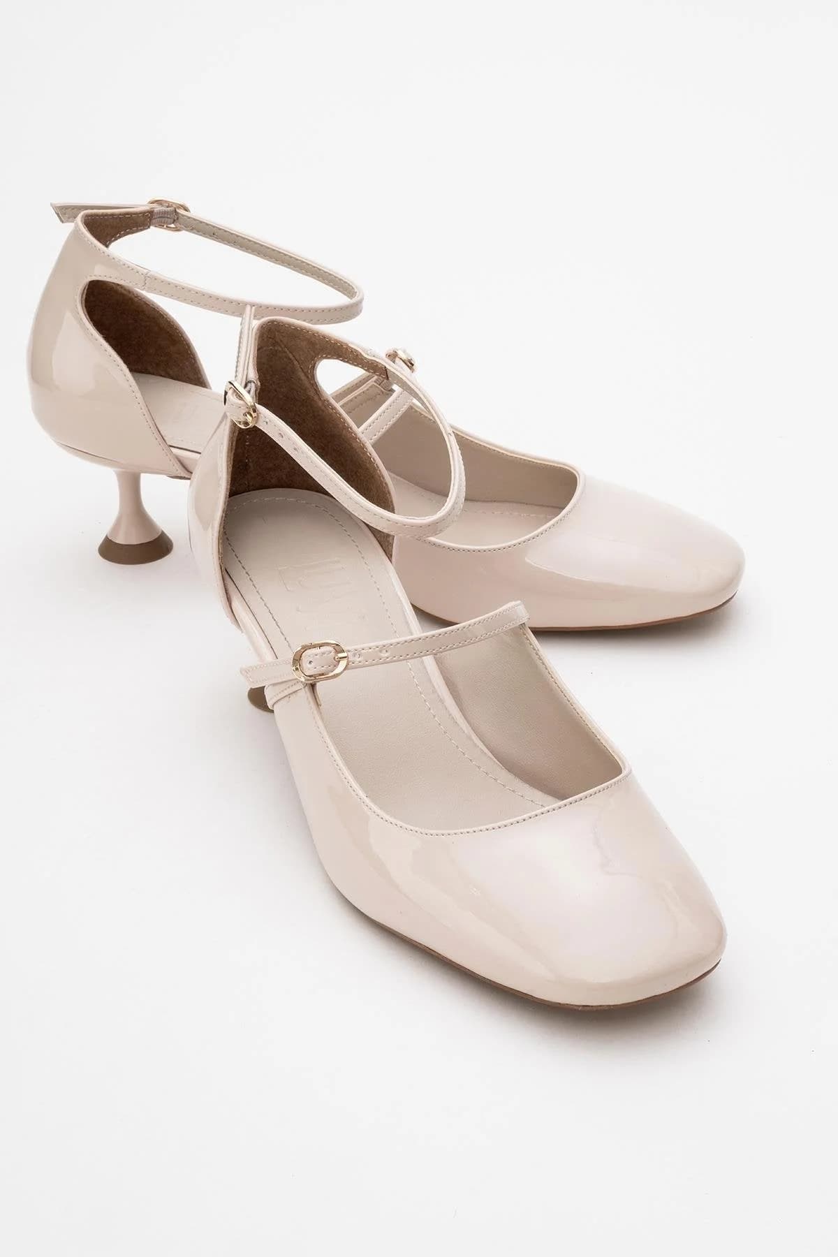 Emly - Off-White Square Toe Low Heel Shoe (Women)