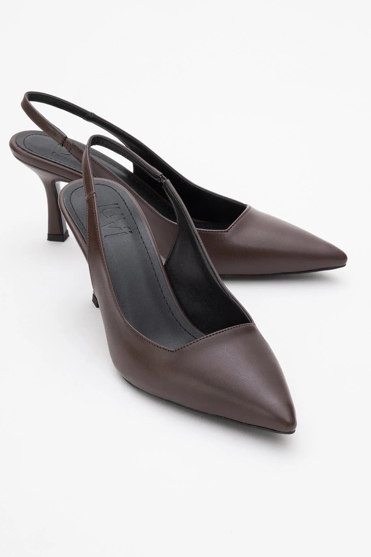 Flem - Mocha Pointed Toe Backless Stiletto Pump (Women)