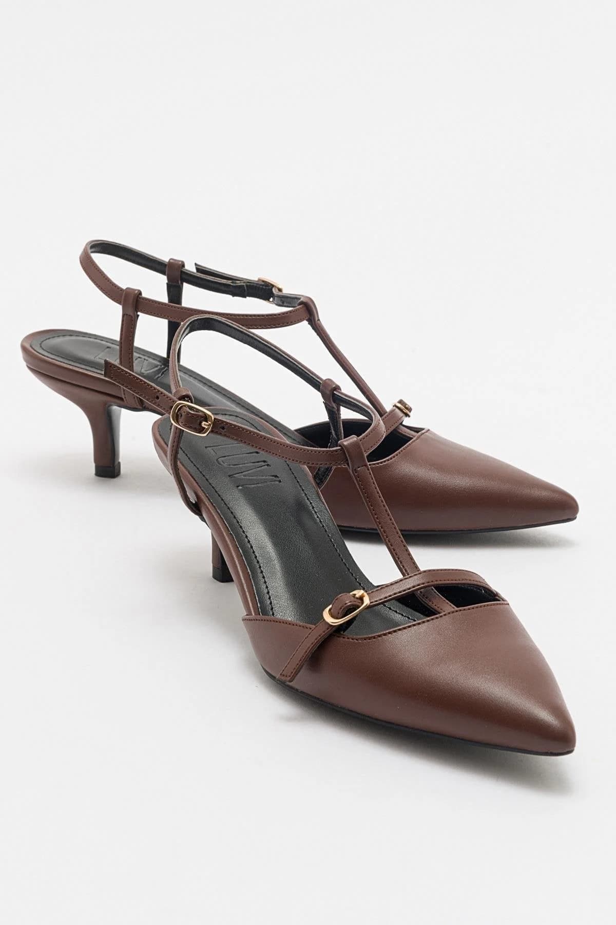Frans - Cognac Pointed Toe Backless Low Heel Shoe (Women)