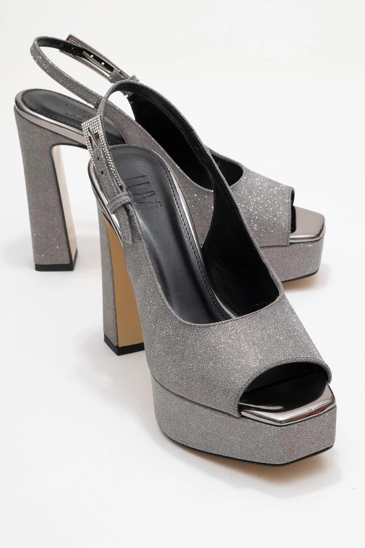 Glora - Platinum Glitter Platform Heel Evening Shoe (Women)