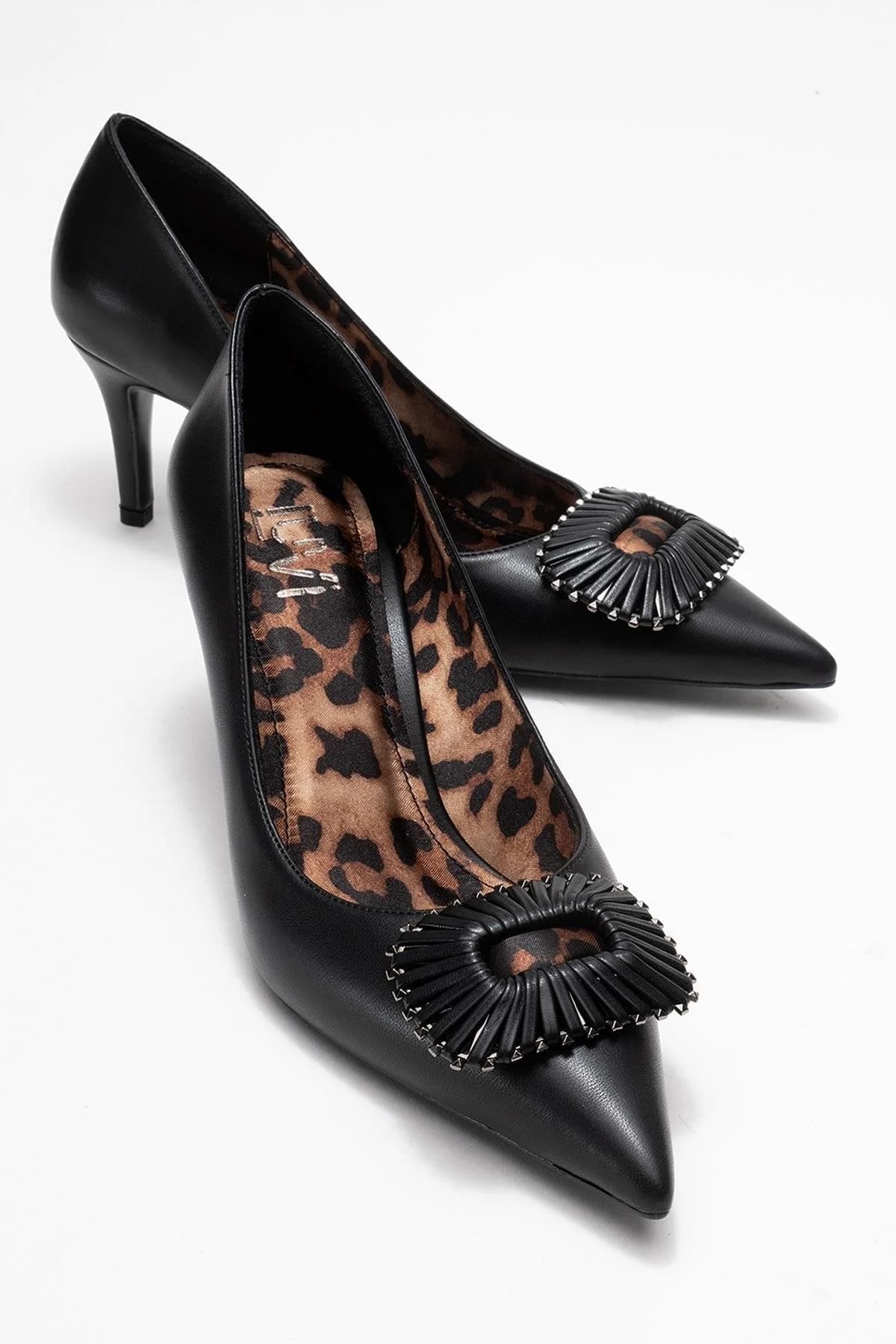 Great - Black Buckle Heeled Shoe (Women)