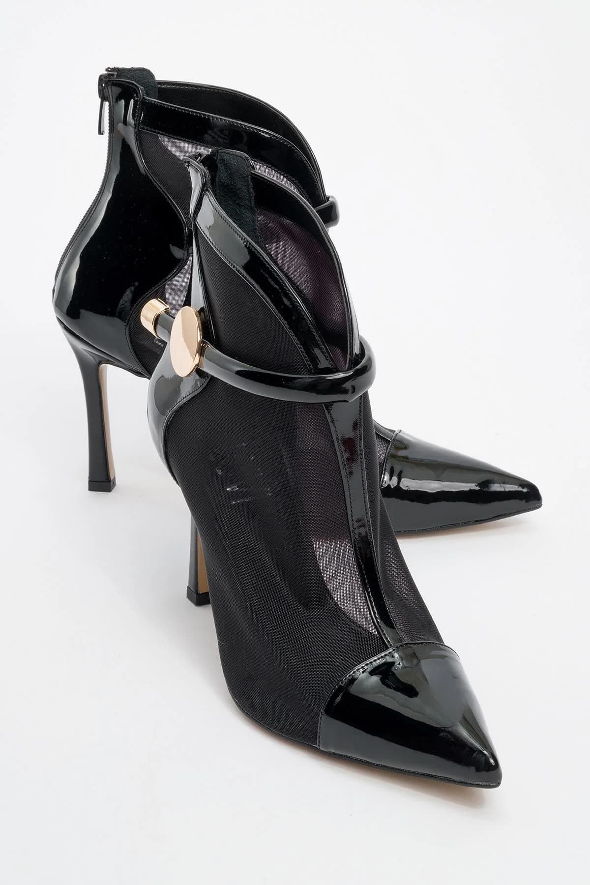 Grove - Black Patent Back-Zip High Heel Boot (Women)