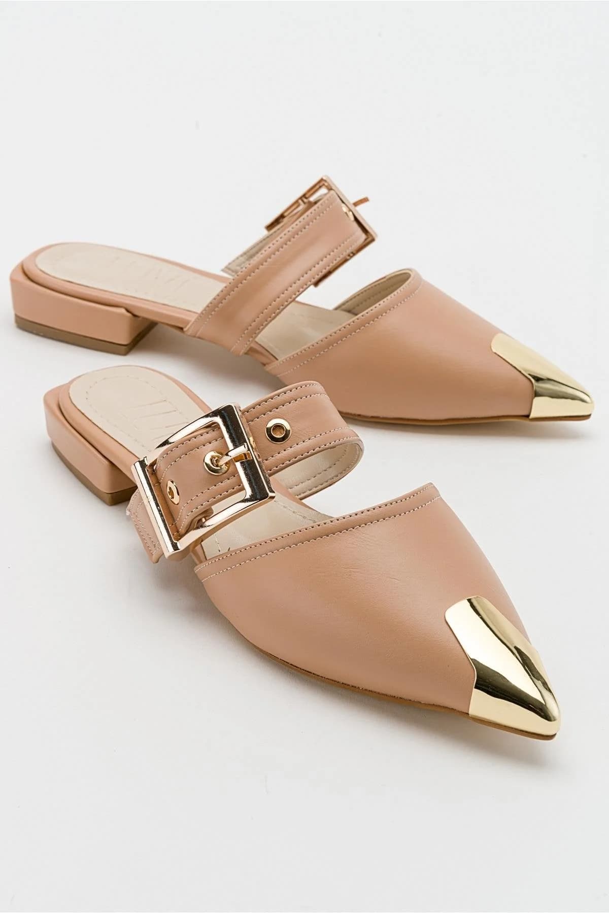 Jenni - Beige Buckle Slide (Women)