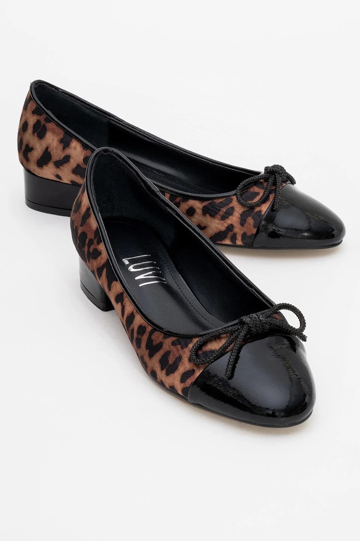 Julien - Black-Yellow Patterned Heeled Ballet Flat (Women)