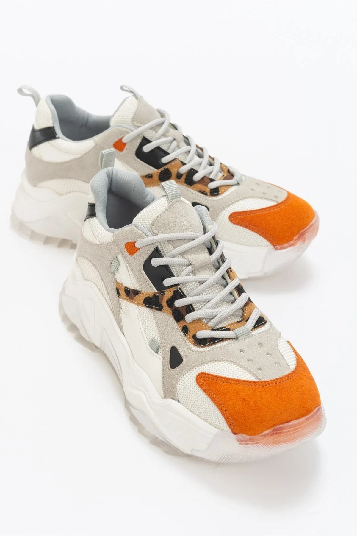 Loretta White Orange Platform Sneakers – image 1