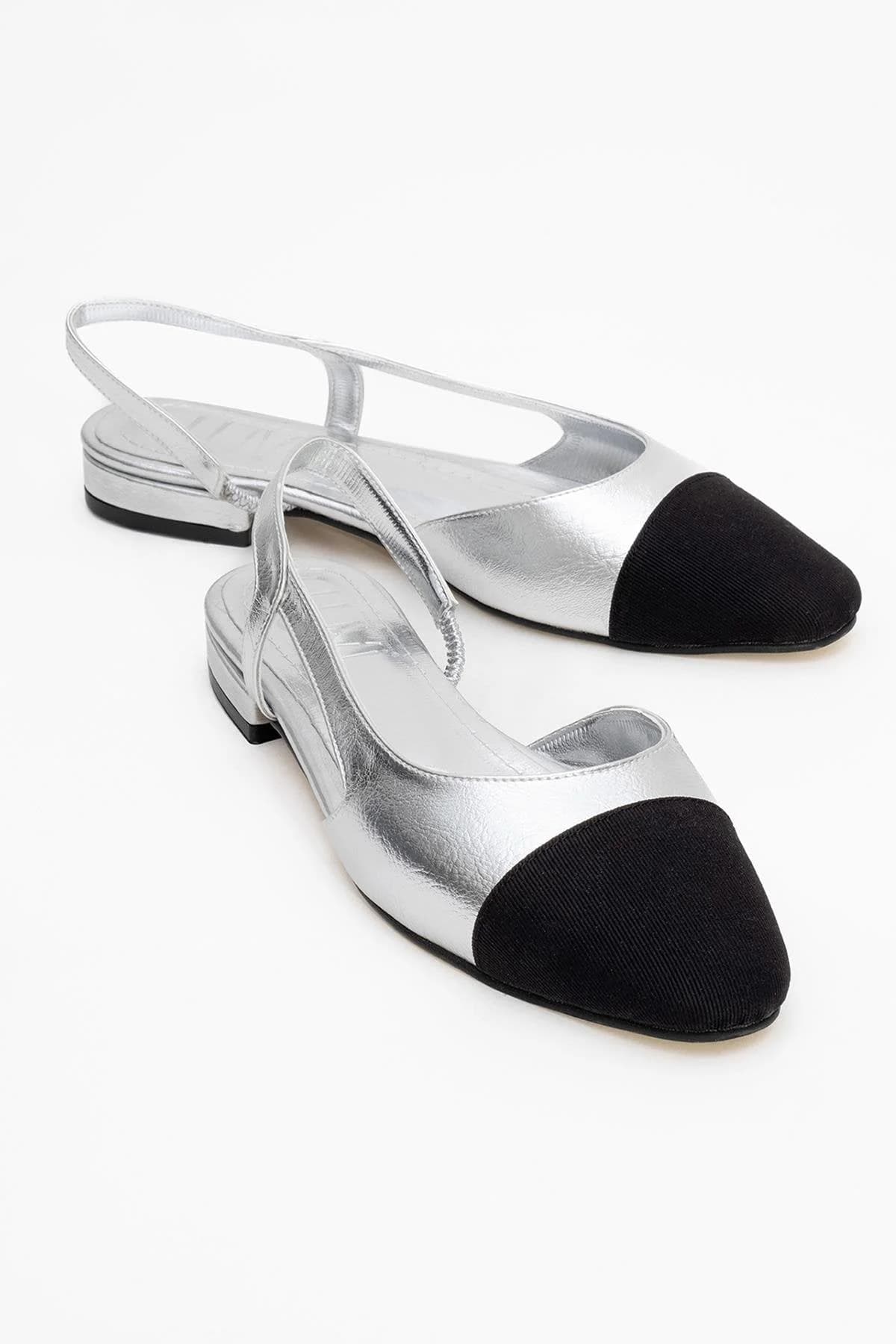 Lujo - Silver Backless Ballet Flat (Women)