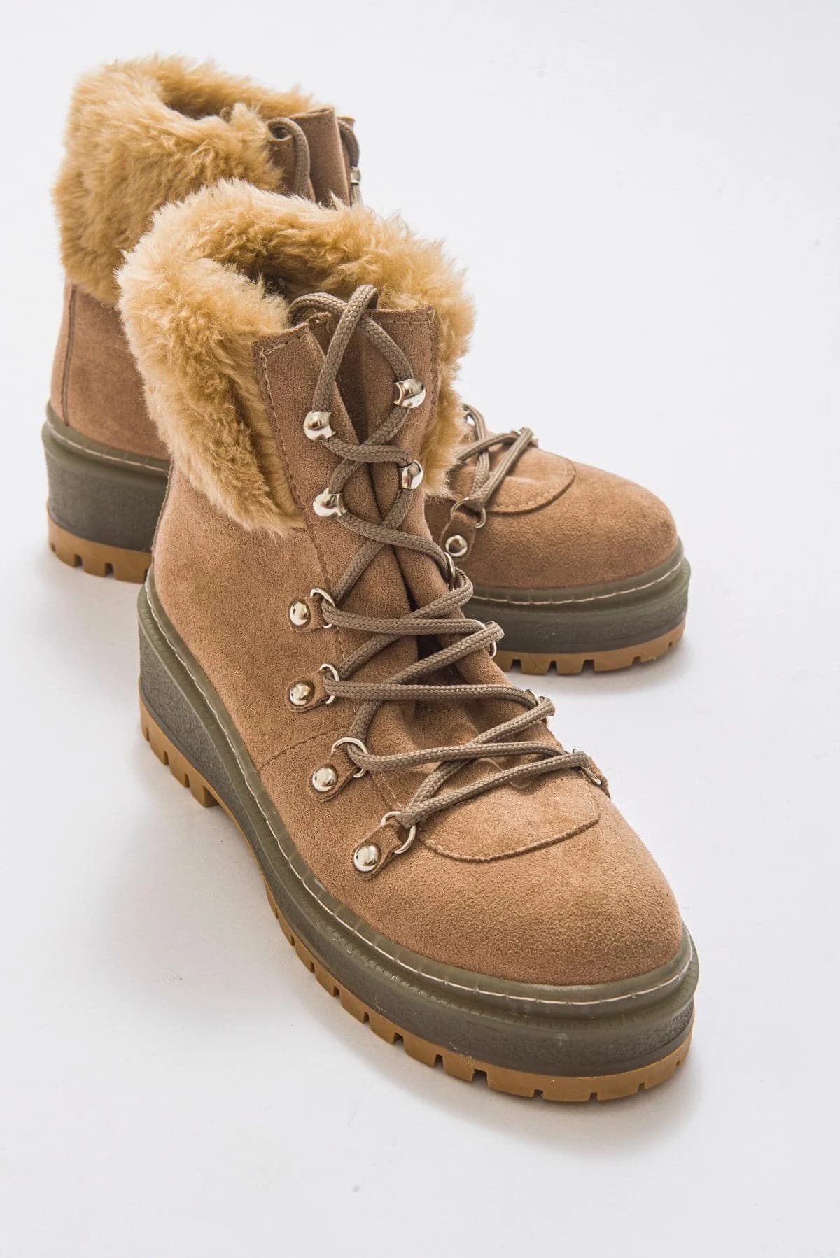 Lunira - Beige Suede Boot (Women)
