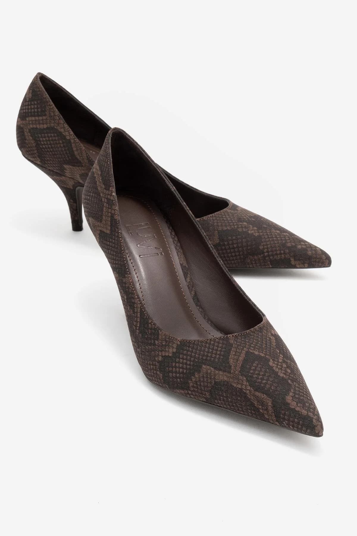 Marcus - Brown Patterned Heeled Shoe (Women)