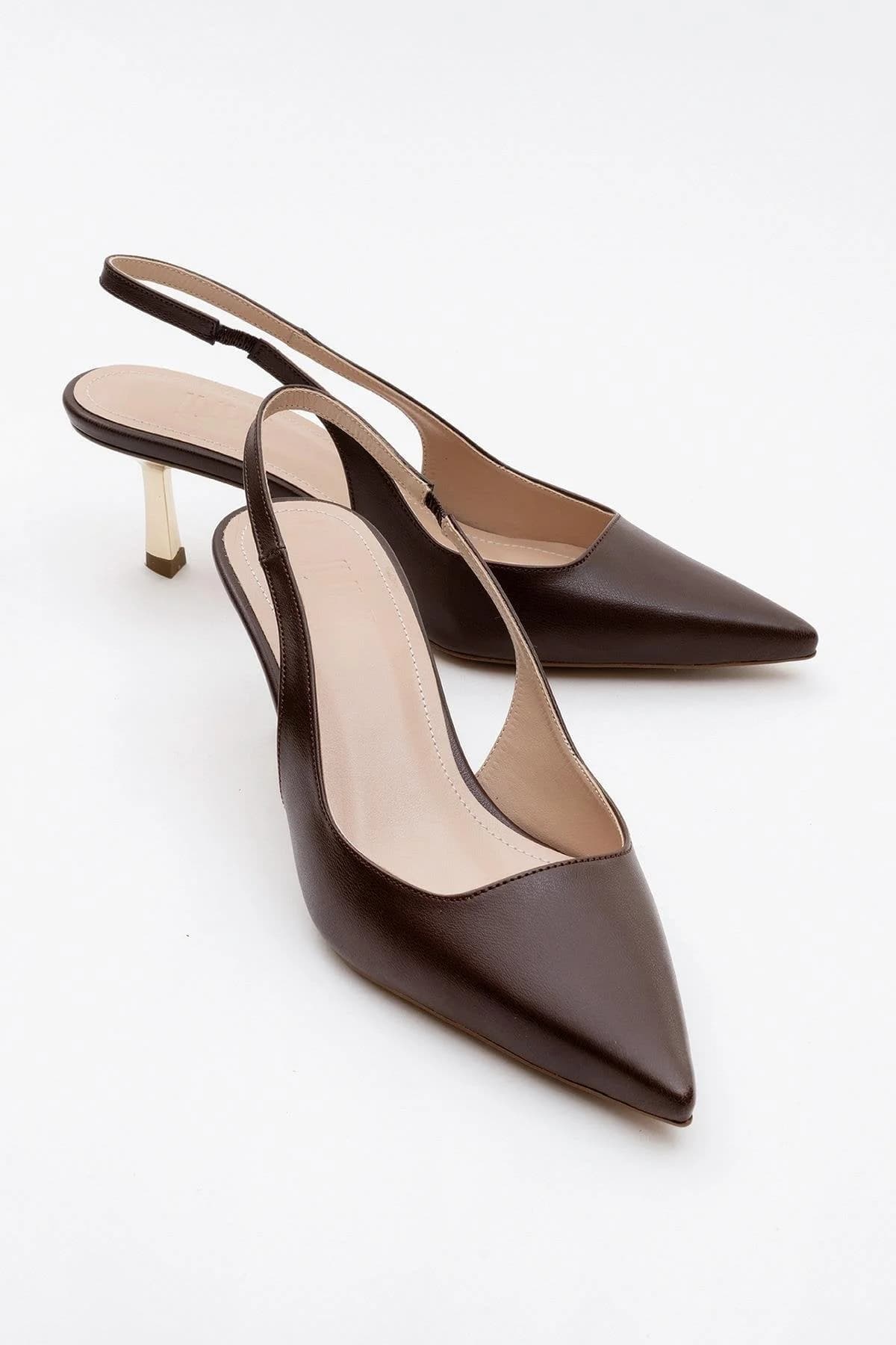 Brown Pointed Toe Backless Stiletto – image 1