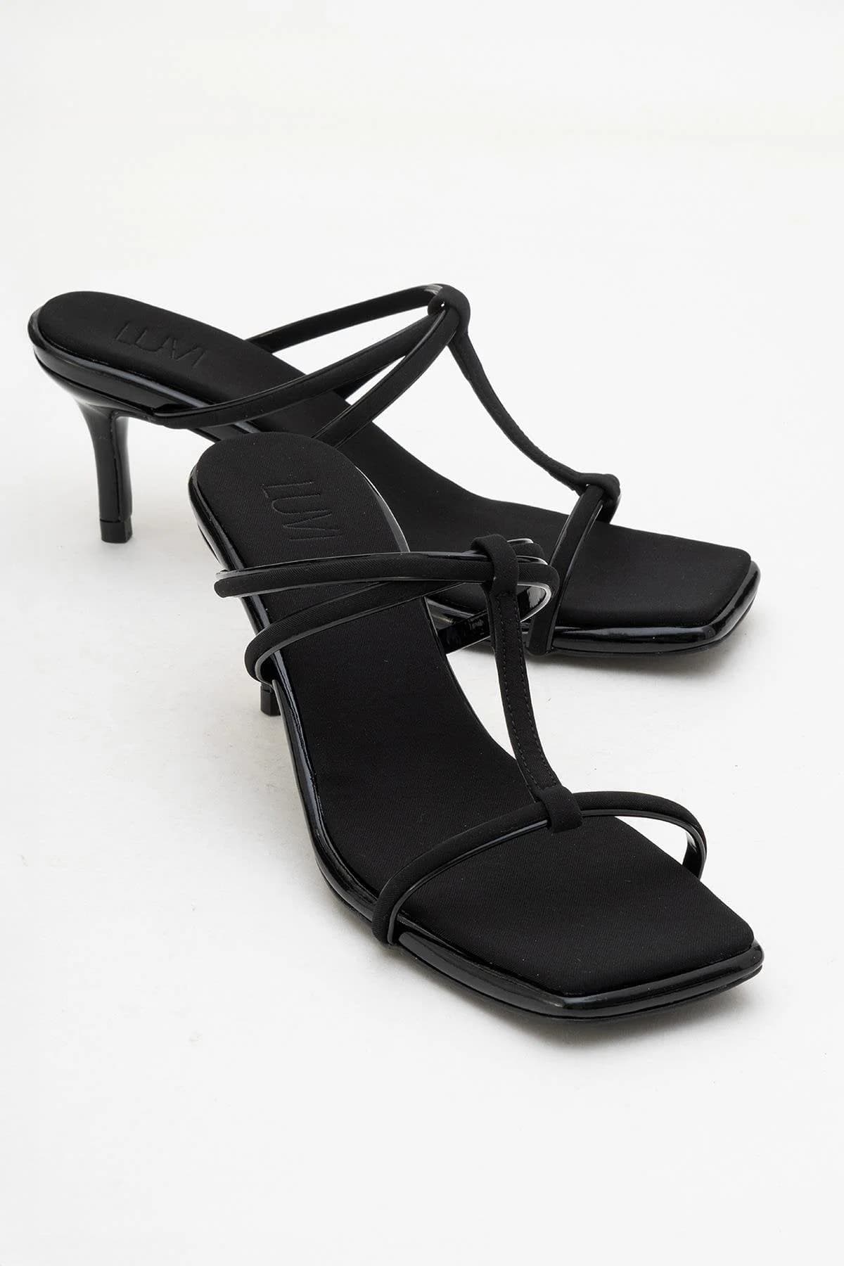 Mocha Square-Toe Thin-Strap Heel Sandal (Women)
