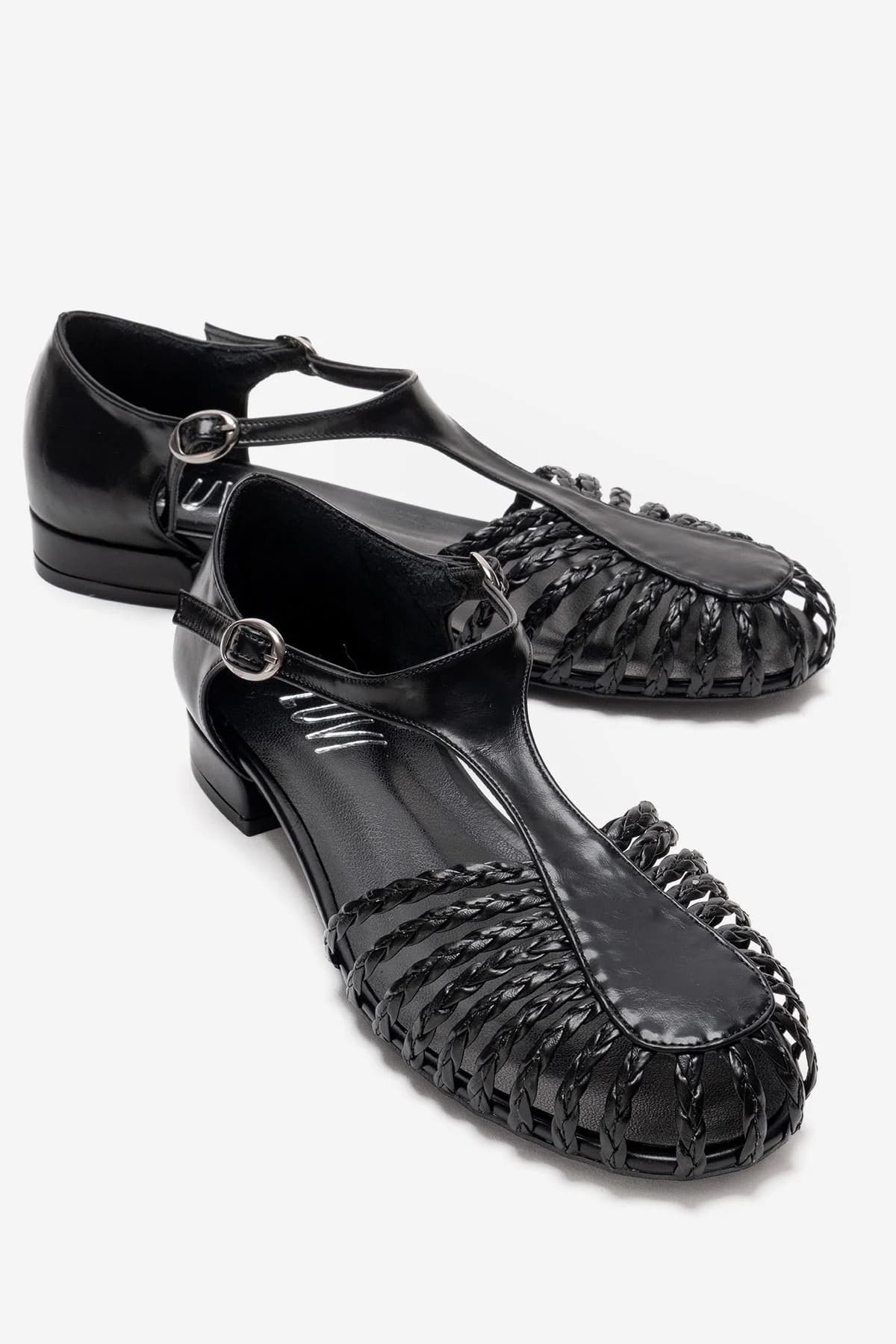 Black Woven Detail Sandal – image 1
