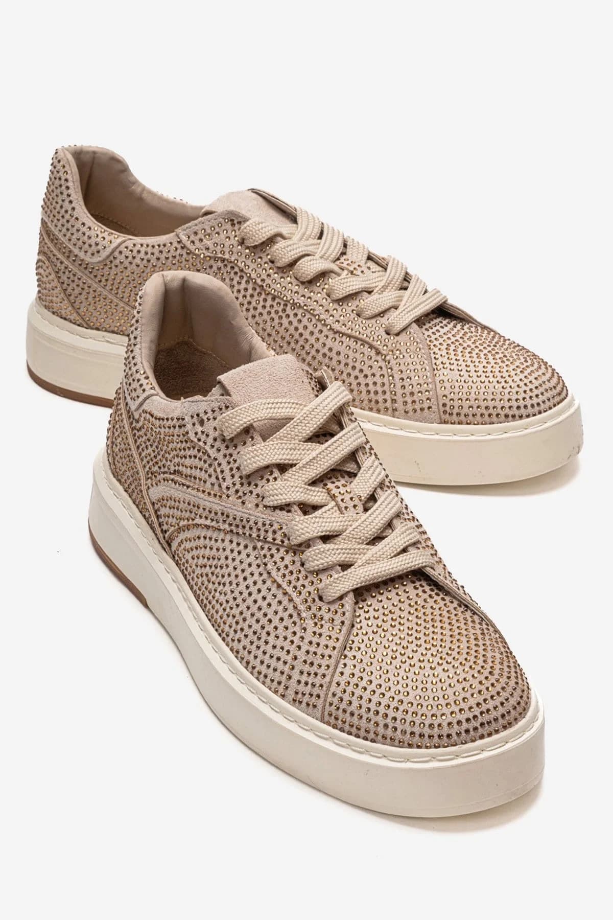 BERINA - Beige Embellished Sneaker (Women)