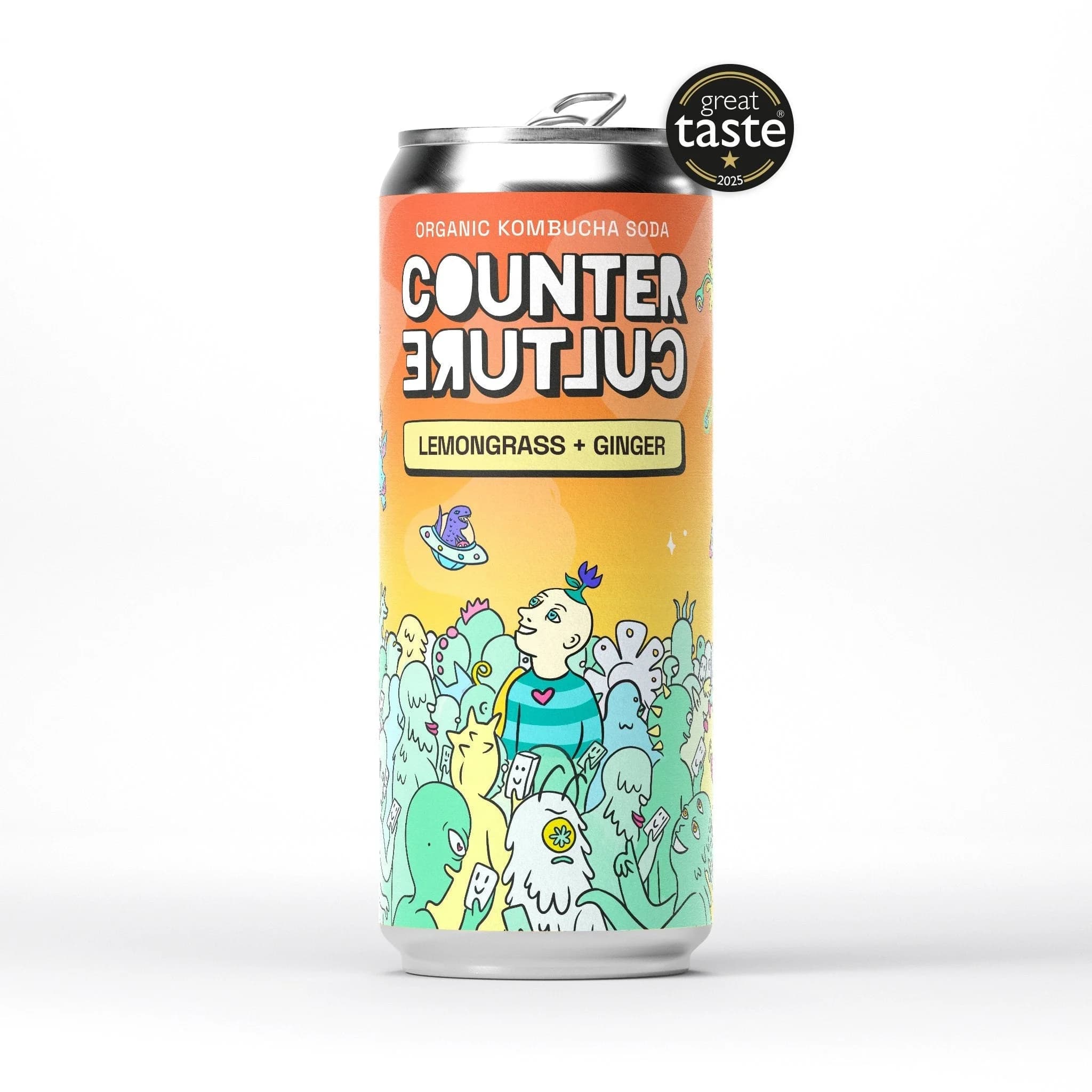 12 x Lemongrass + Ginger Organic Kombucha Soda 330ml