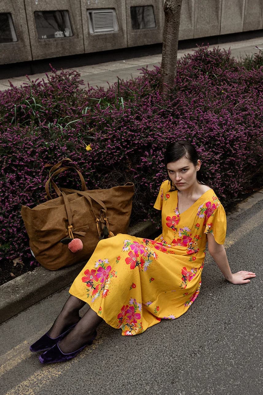Maya Floral Print Midi Dress