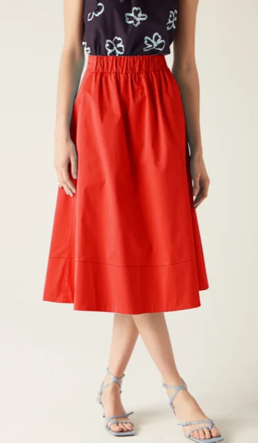 Niki Elasticated Waist Skirt Red – image 1