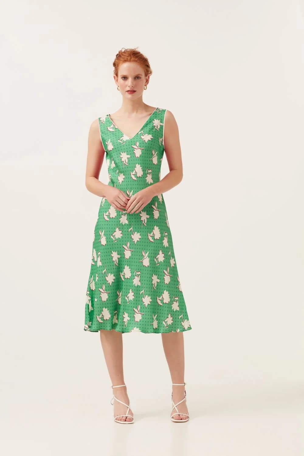 Polka Dot Floral Slip Dress – image 1