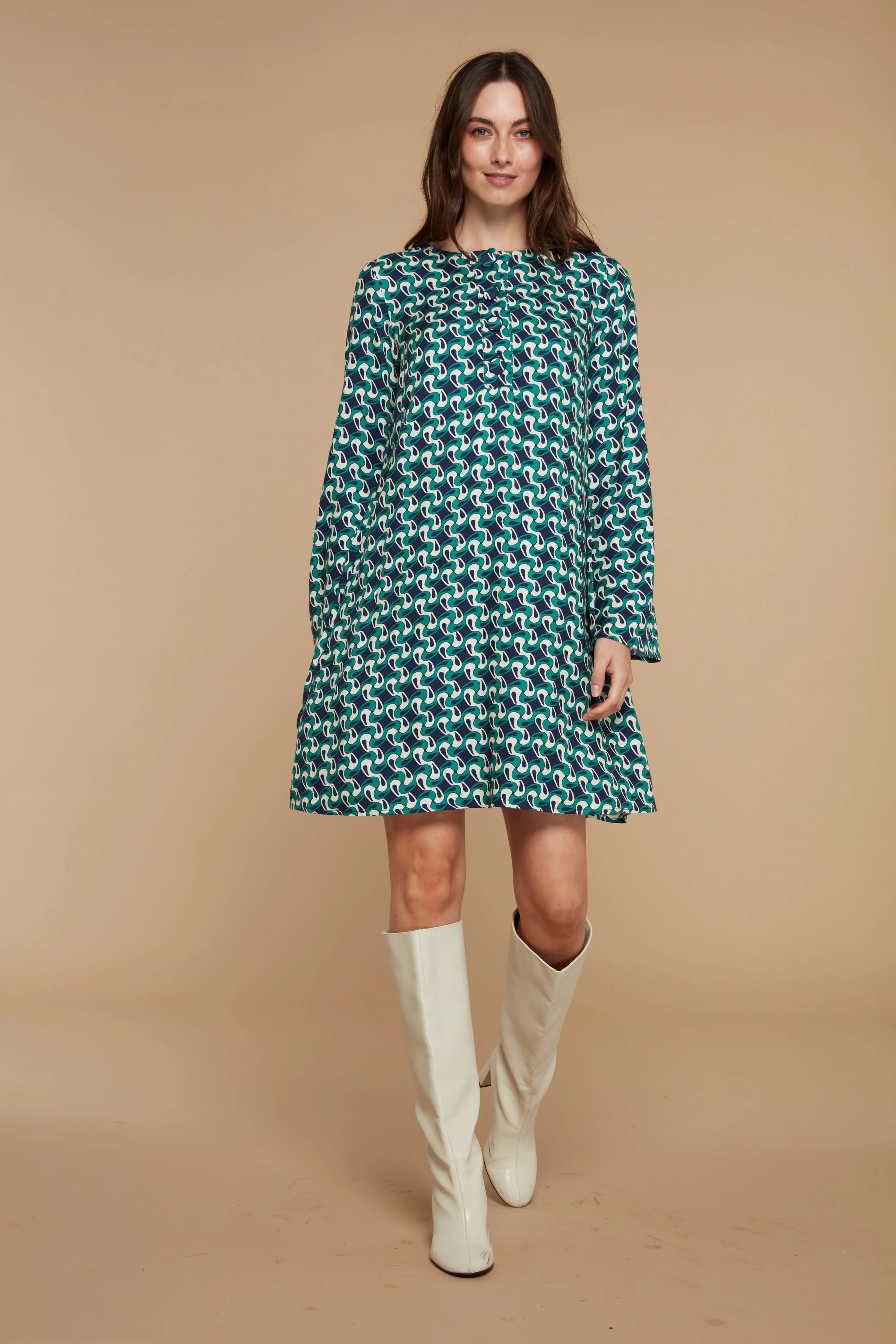 Ruth Swirl Print Dress
