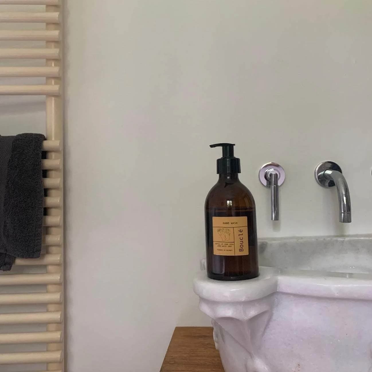 300ml Amber Glass Reusable & Refillable Hand Wash Bottle