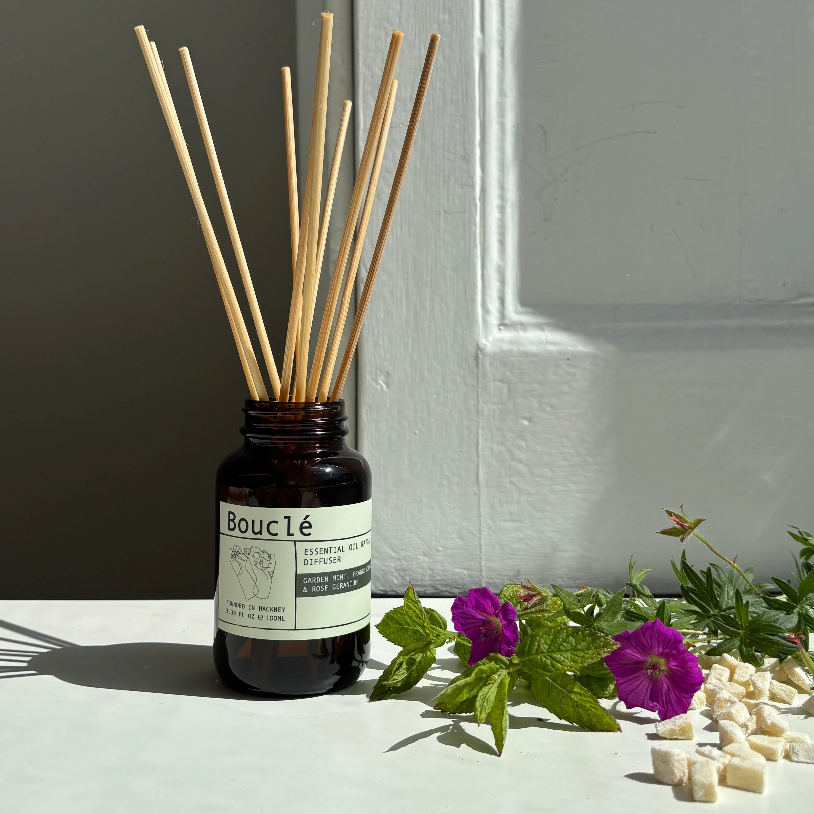 Garden Mint, Frankincense & Rose Geranium Rattan Reed Diffuser