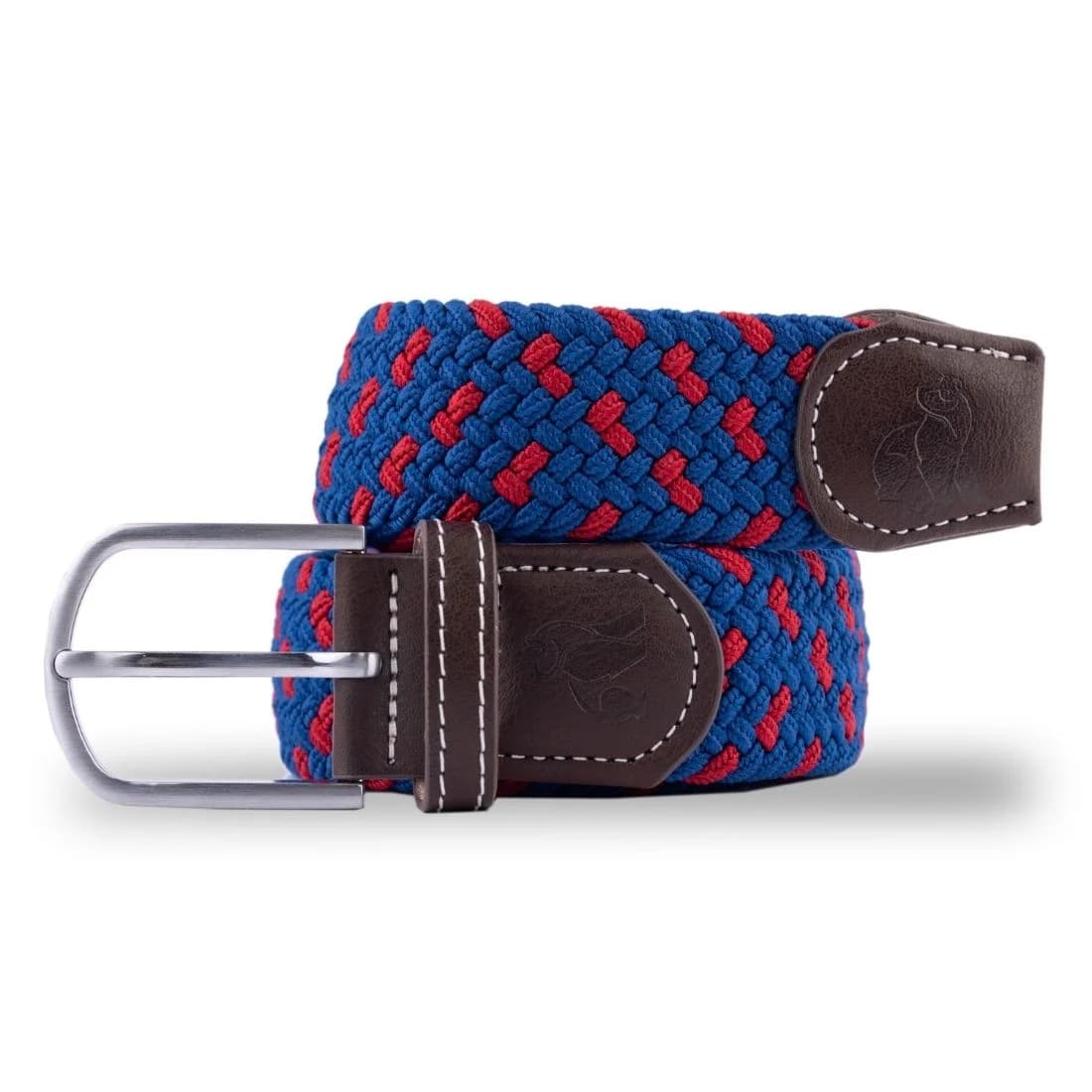 Woven Belt - Navy / Burgundy Spot