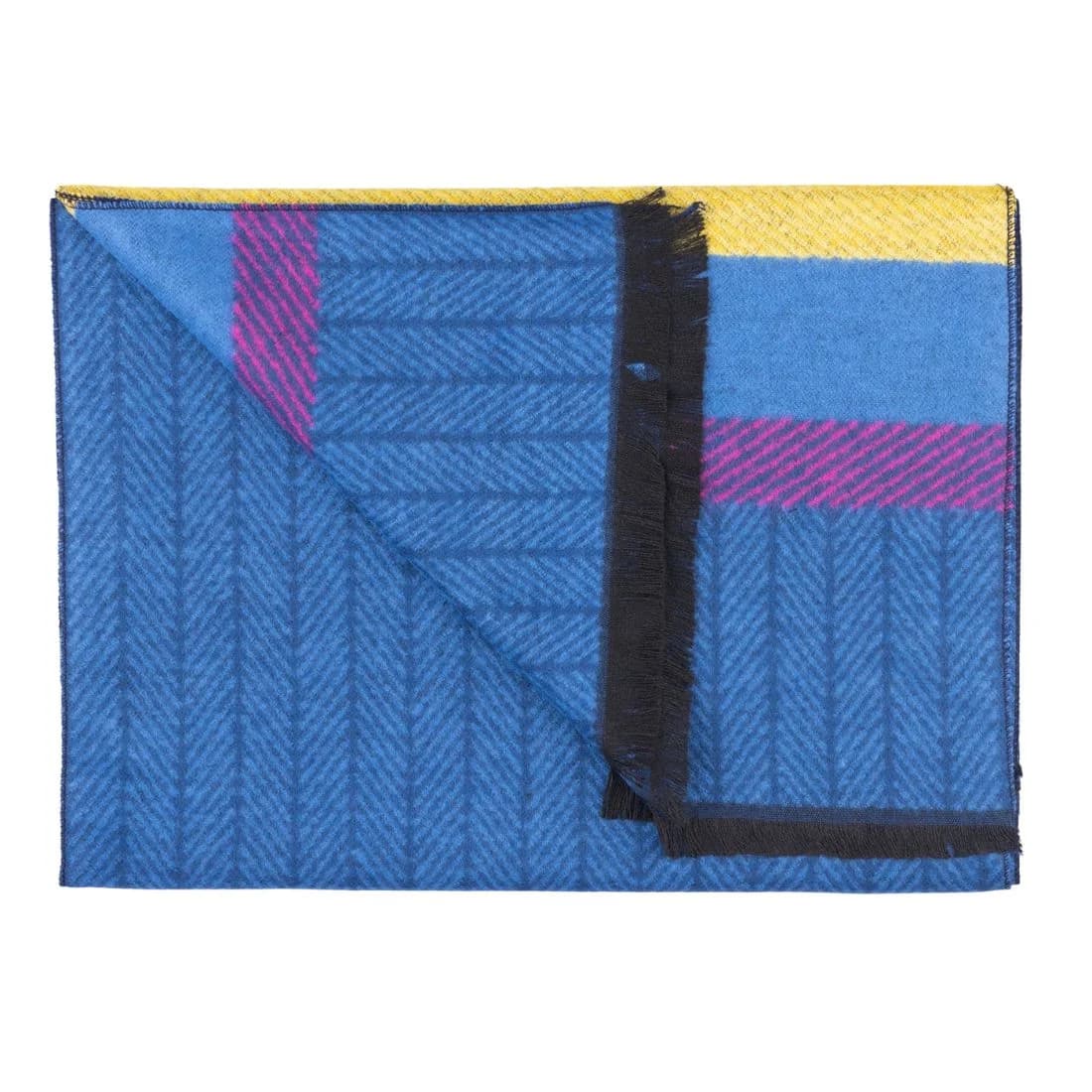 Blue Herringbone Stripe Bamboo Scarf – image 1