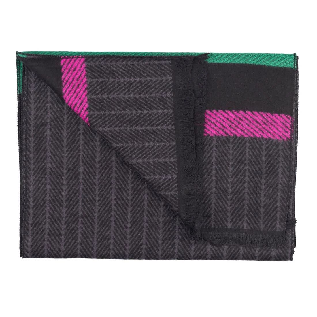 Charcoal Herringbone Bamboo Scarf – image 1