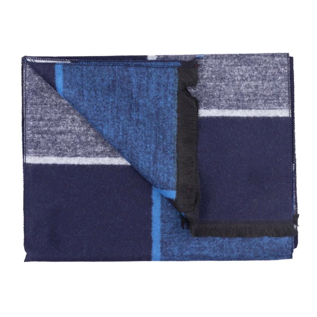 Navy & Blue Block Bamboo Scarf – image 1