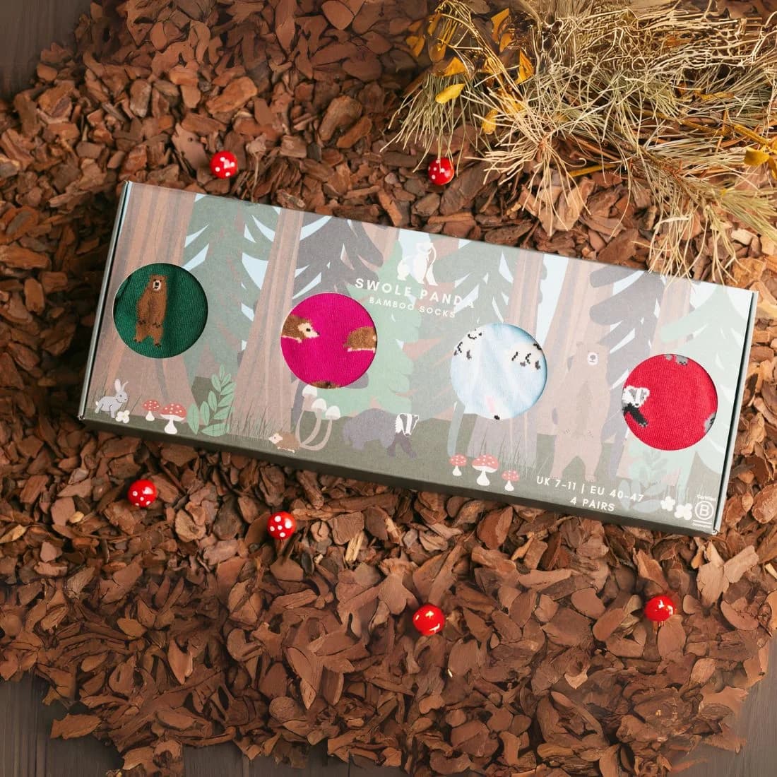 Woodland Bamboo Sock Box for Him – image 1