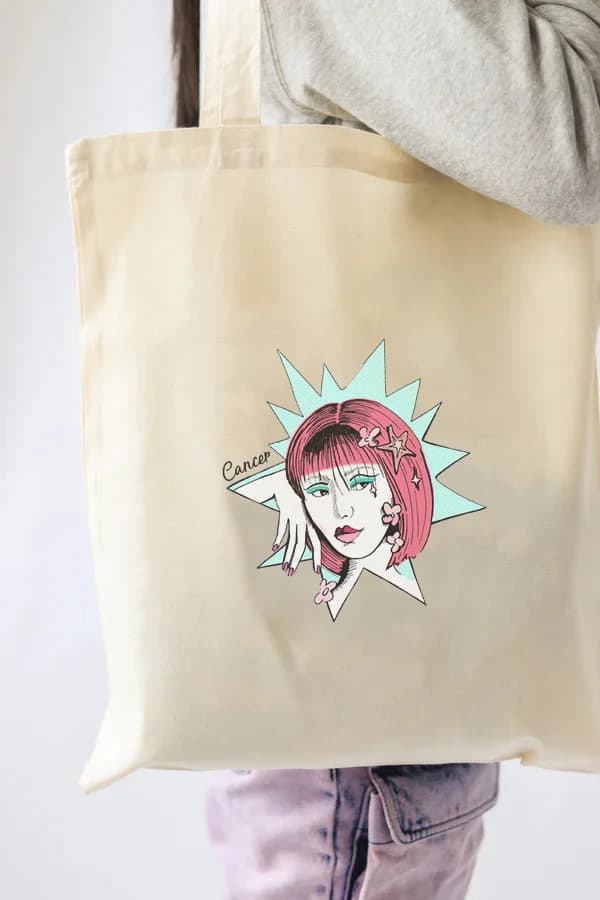 Cancer Tote Bag - Vegan - 100% Organic Cotton