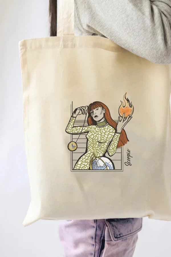 Scorpio Tote Bag - Vegan - 100% Organic Cotton