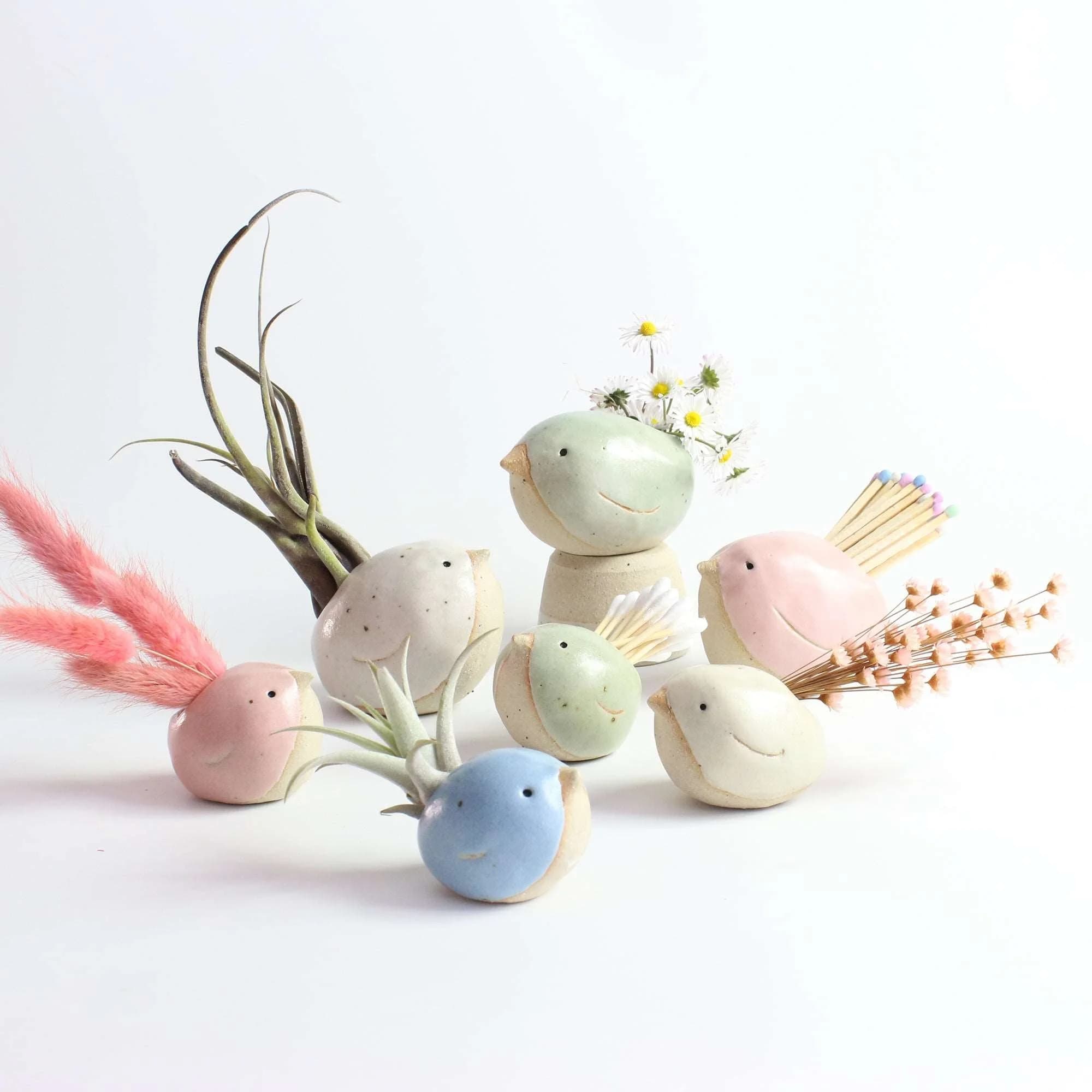 Ceramic Bird Pot Vase