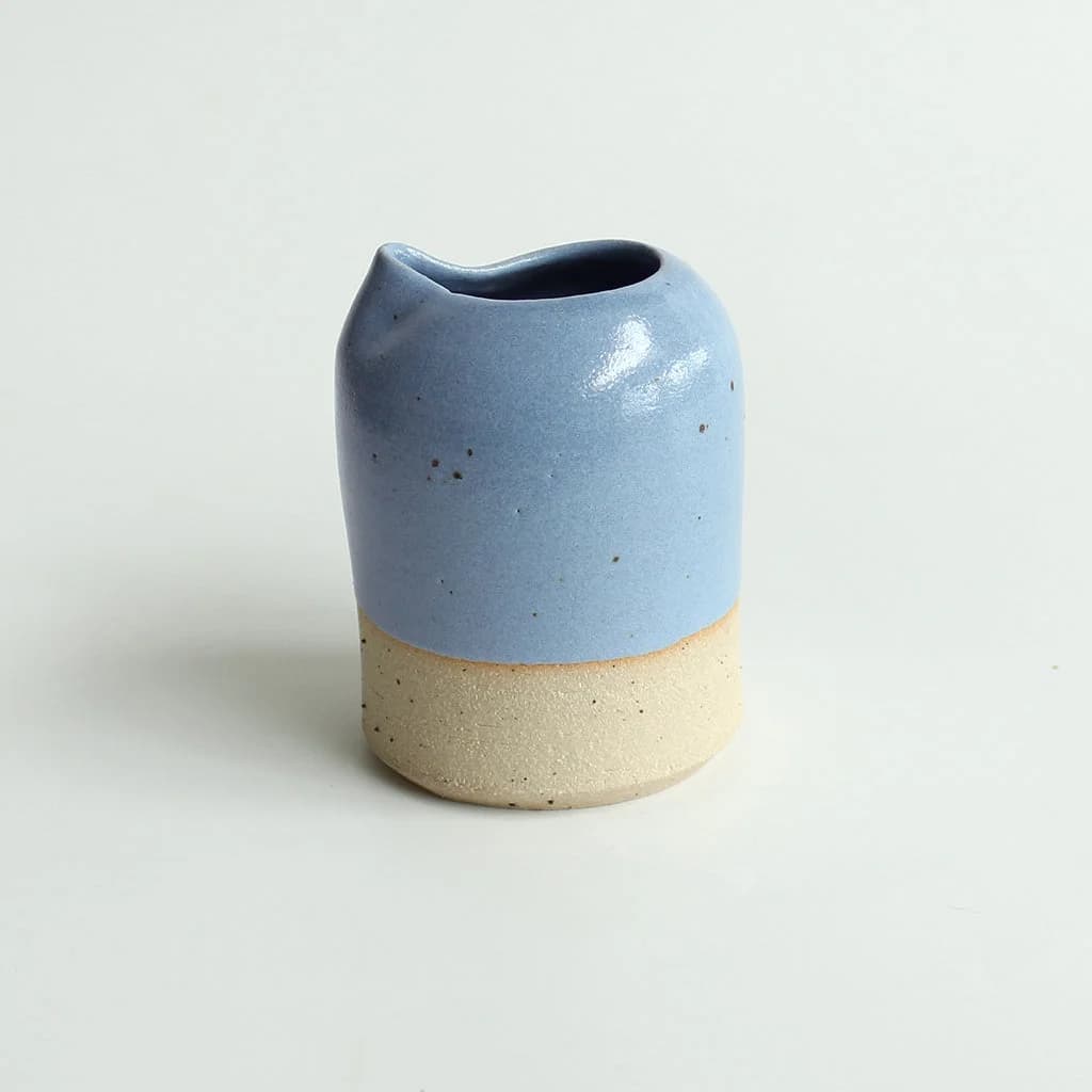 Cornflower Blue Stoneware Milk Jug – image 1