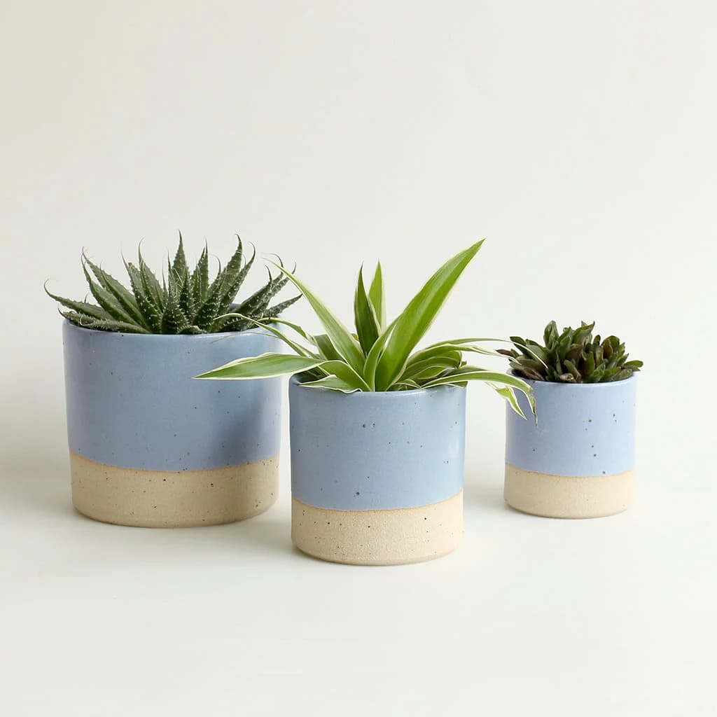 Cornflower Blue Plant Pots Stoneware