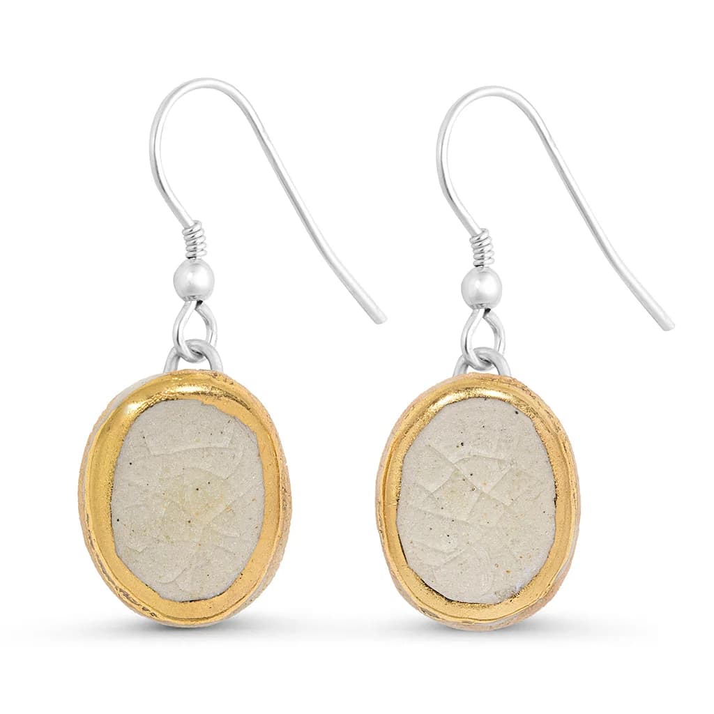 Crystal Pool Oval Drop Earrings