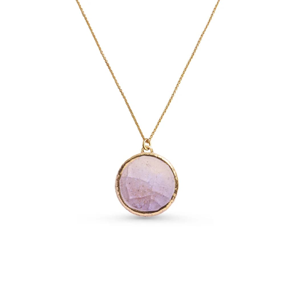 Large Ceramic and Gold Lustre Pendant Necklace – image 1