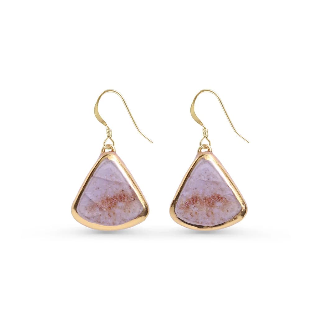 Dawn Teardrop Earrings – Ceramic, Glass and Gold – image 1
