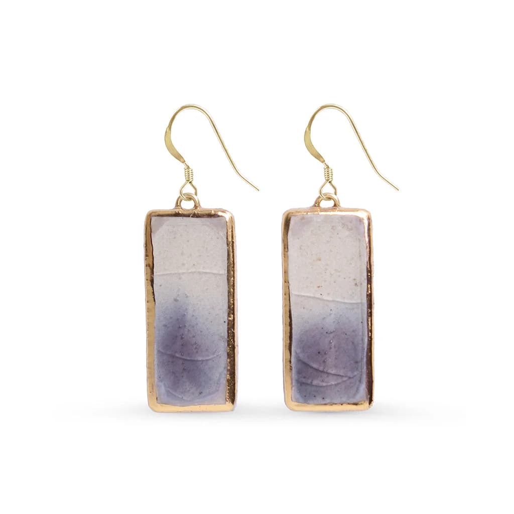 Dusk Drop Earrings – Ceramic, Glass & Gold – image 1