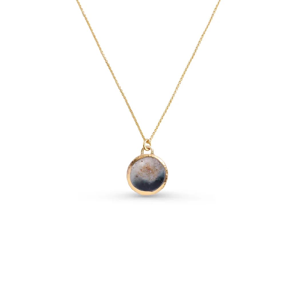 Eclipse Small Ceramic, Glass & Gold Pendant – image 1