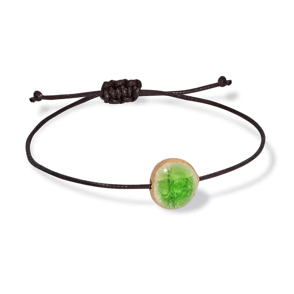Emerald Green Recycled Glass Adjustable Bracelet