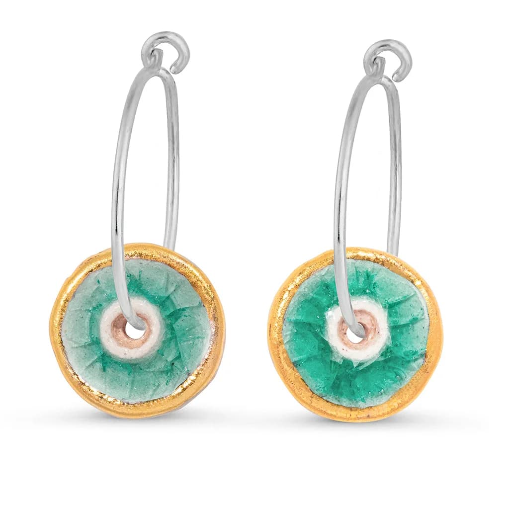 Emerald Pool Sterling Silver Large Hoops – image 1