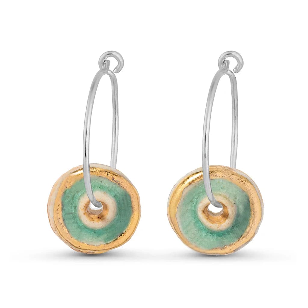 Emerald Pool Sterling Silver Small Hoops