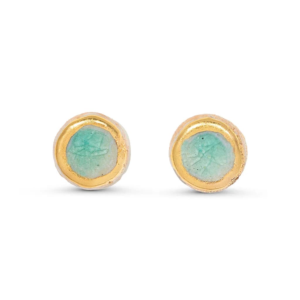Emerald Pool Sterling Silver Studs – image 1