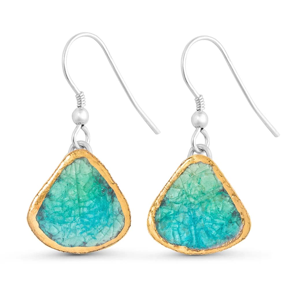 Emerald Turquoise Lagoon Teardrop Earrings