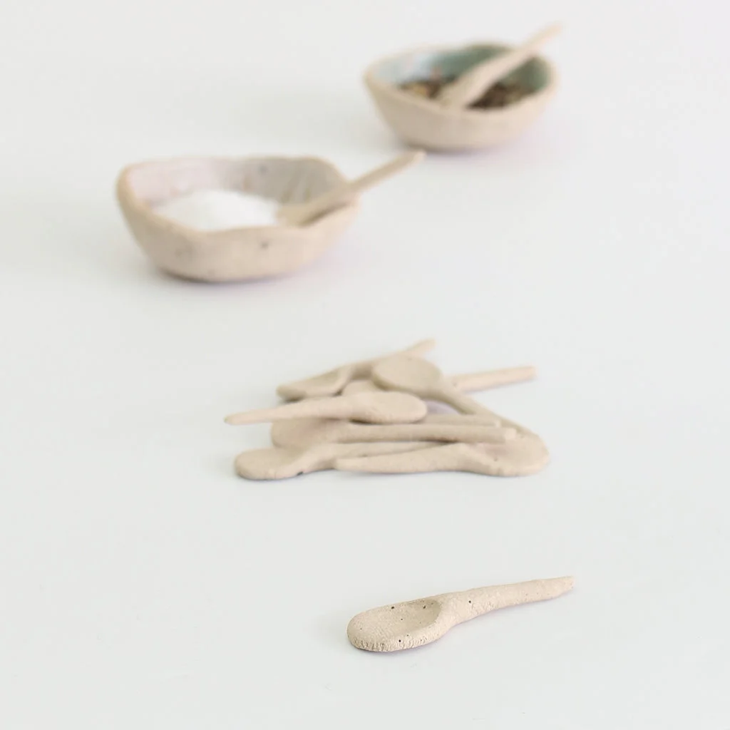 Handmade Ceramic Mini Wonky Spoon – image 1
