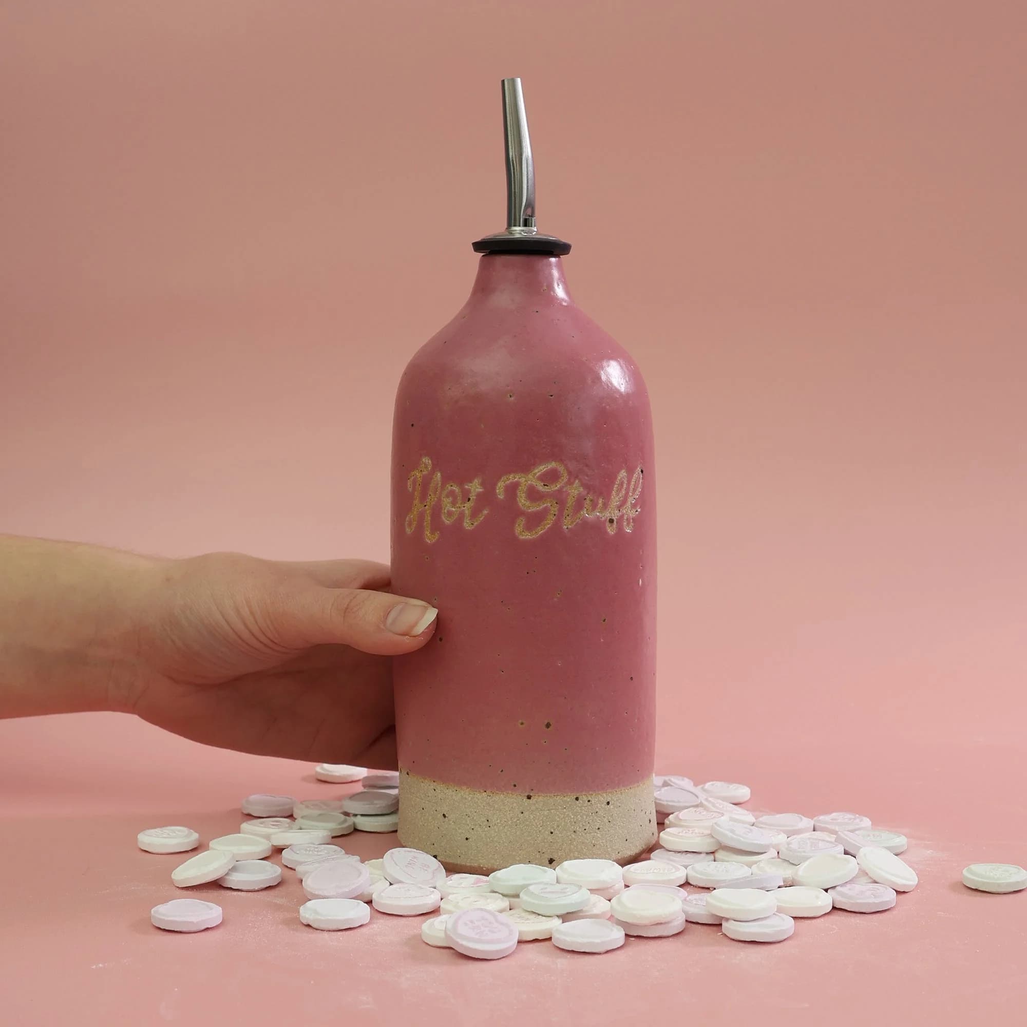 Hot Stuff Ceramic Handmade Oil Pourer Stoneware