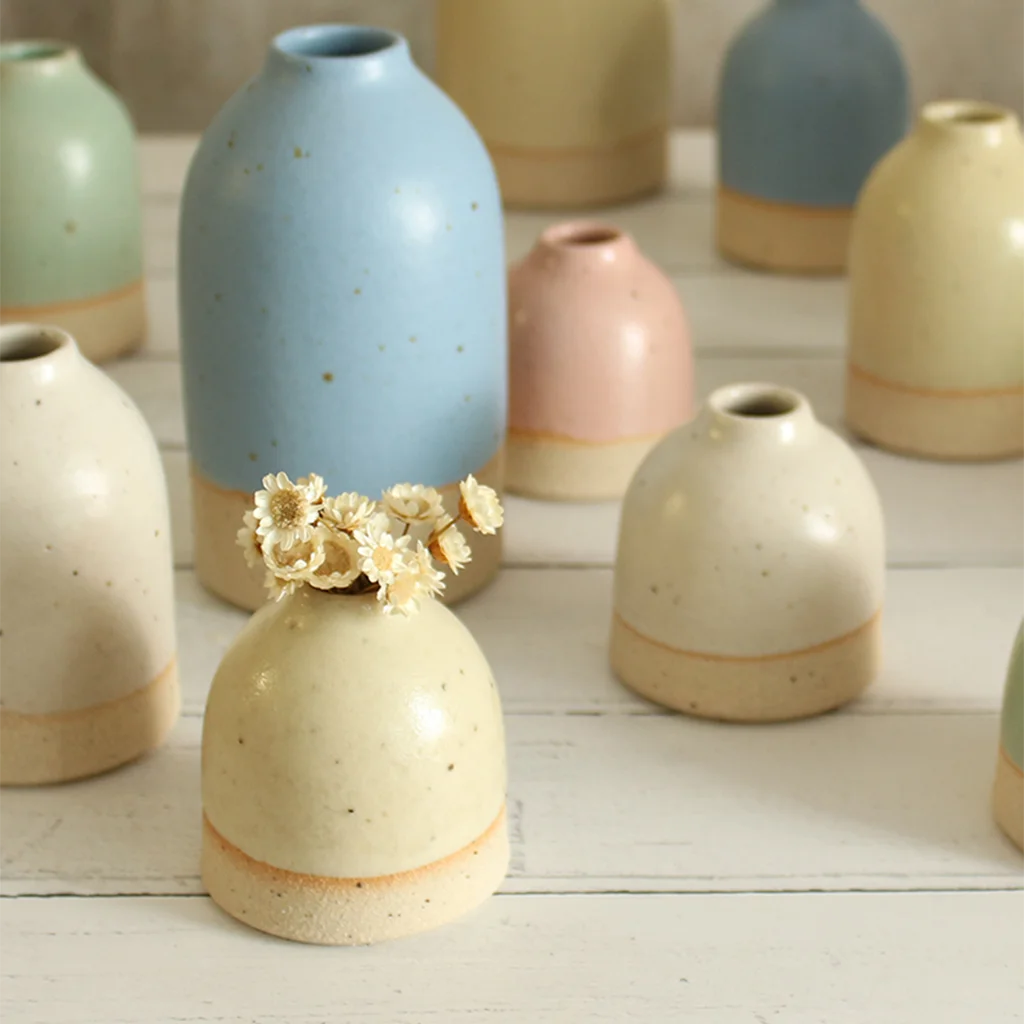 Light Yellow Mini Bud Vase Stoneware